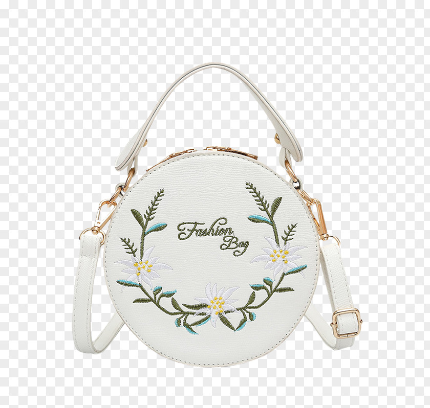 Embroidery Flower Handbag Shape PNG