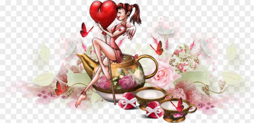 Saint Valentine Floral Design Desktop Wallpaper Pink M Illustration PNG