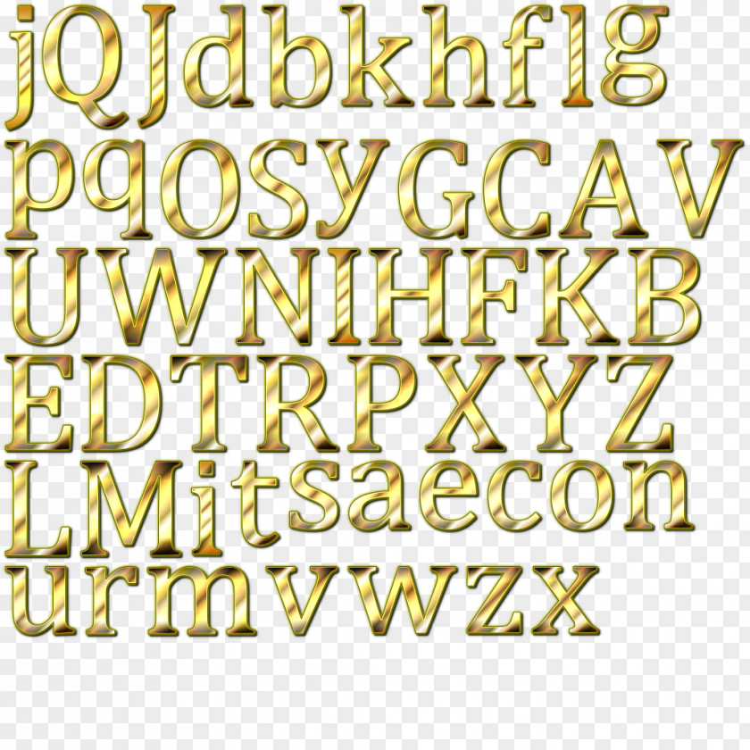 English Fonts Gold Line Material Font PNG