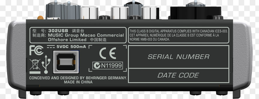 Usb Recorder Mixer Behringer Xenyx 302USB Microphone Audio Mixers PNG