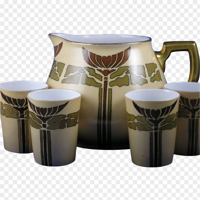 Vase Arts And Crafts Movement Art Nouveau Coffee Cup PNG