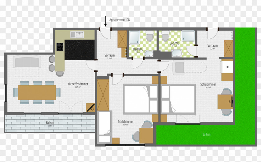 Apartment Floor Plan Bedroom Sketch PNG