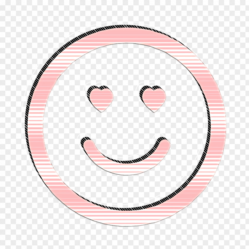 Emoticon In Love Face With Heart Shaped Eyes Square Outline Icon Smile Emotions Rounded PNG