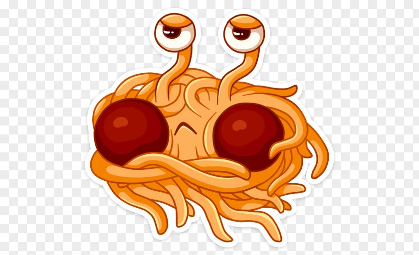 Flying Spaghetti Monster Sticker Pastafarianism Telegram VK Clip Art PNG