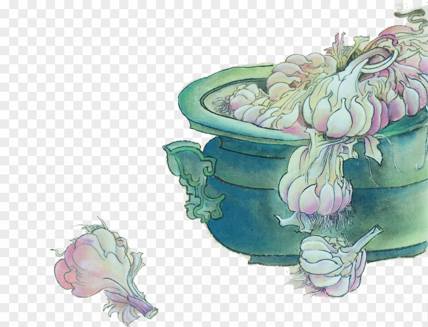 Illustration Garlic Chinese Painting Ink Wash Food U5199u610fu753b PNG