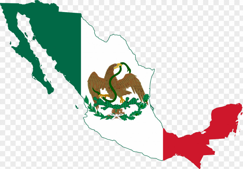 Mexico Flag Of Blank Map Vector PNG