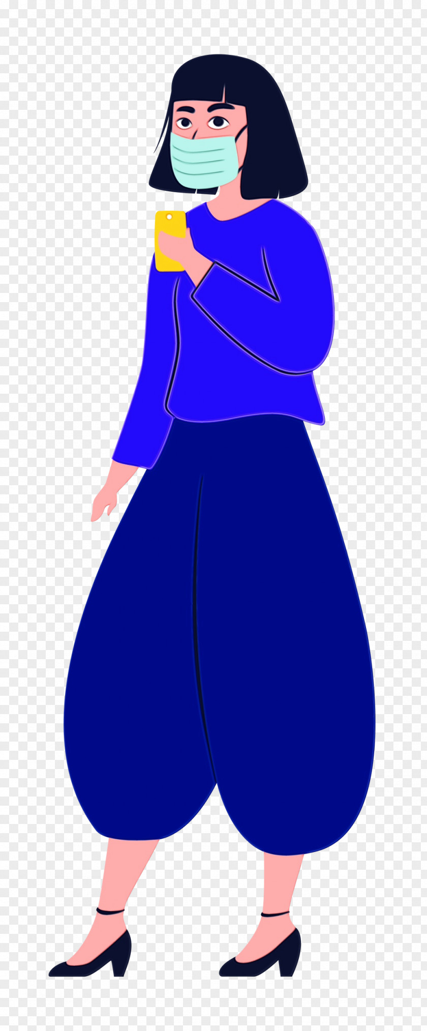 Cartoon Outerwear / M Cobalt Blue Character PNG