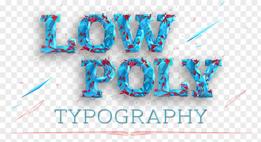 Design Low Poly Typography Graphic Font PNG