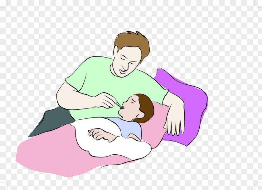 Illustration Baby Sick Fever Cartoon Royalty-free Clip Art PNG