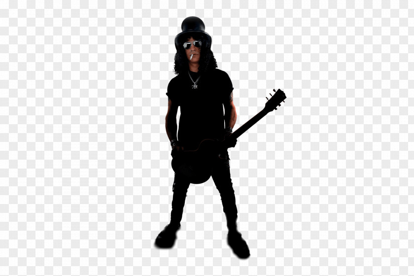 Old School Silhouette Guitarist Guns N' Roses Bass Guitar PNG
