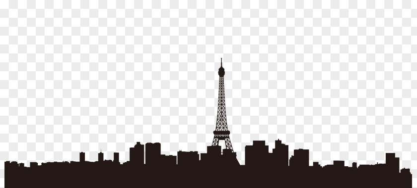 Paris Silhouette Eiffel Tower Skyline Wall Decal Clip Art PNG