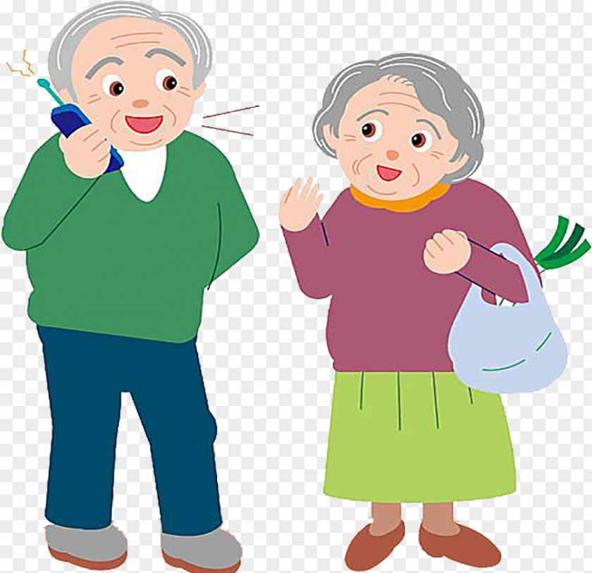 The Old Man Is On Phone Grandparent Grandfather Free Content Clip Art PNG