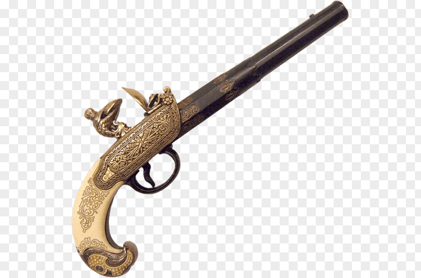 Russia 18th Century Flintlock Firearm Pistol PNG