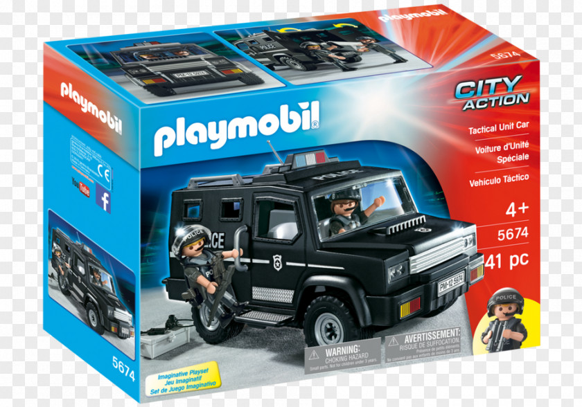 Toy Playmobil Tactical Unit Car Amazon.com PNG