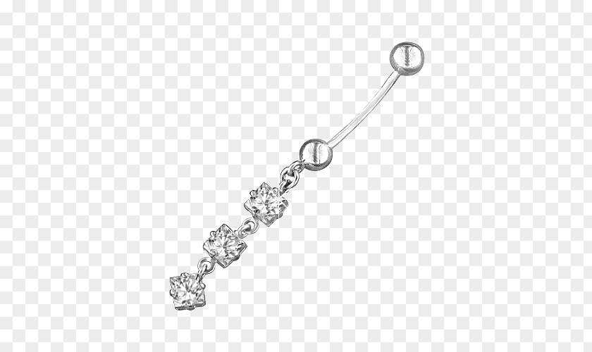 Belly Button Piercing Body Navel Silver Earring PNG