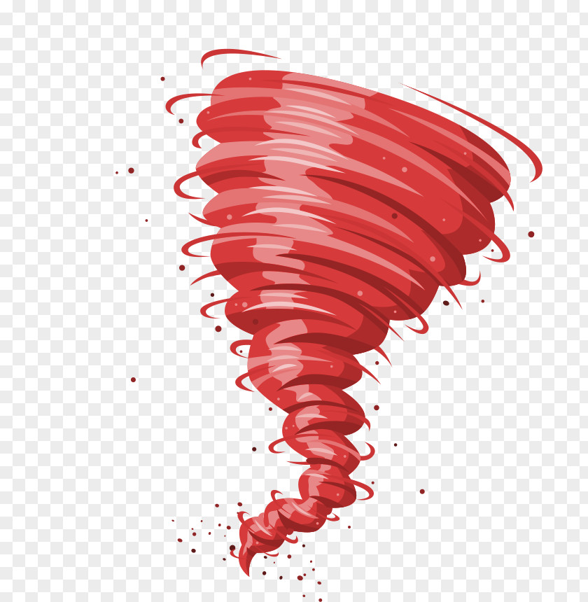 Cartoon Red Tornado Illustration PNG