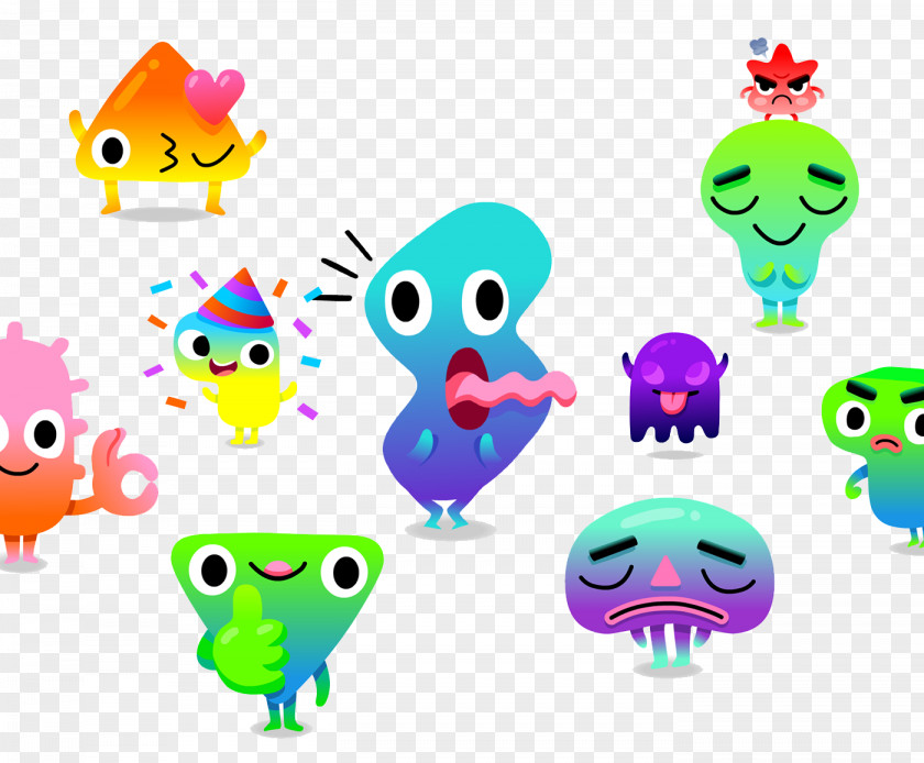 Creative Design Cartoon Monster Sticker Illustration PNG