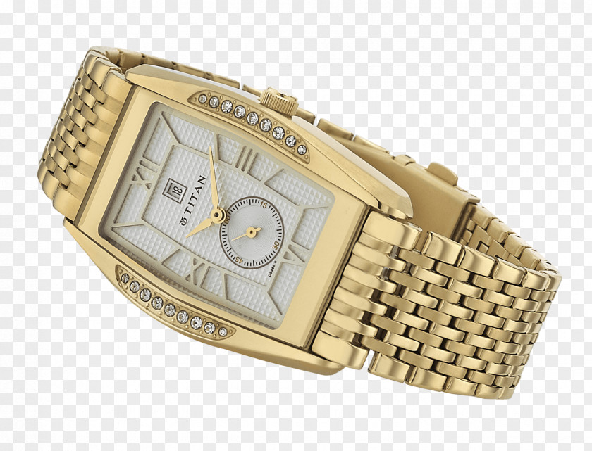 Men Watch Strap Gold PNG