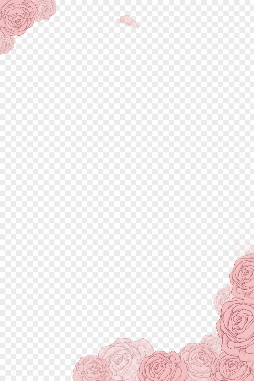 Pink Hand-painted Flower Border Texture Flowers PNG
