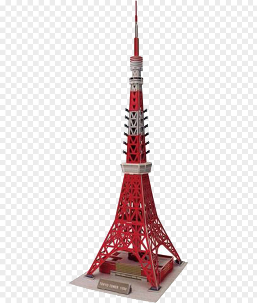 Red Tokyo Tower Physical Model Skytree Eiffel Empire State Building Puzz 3D PNG