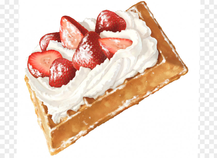 Strawberry Belgian Waffle Pie Cuisine Sweetness PNG