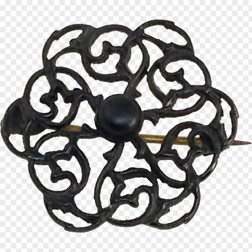 Brooch White Iron Body Jewellery Black PNG