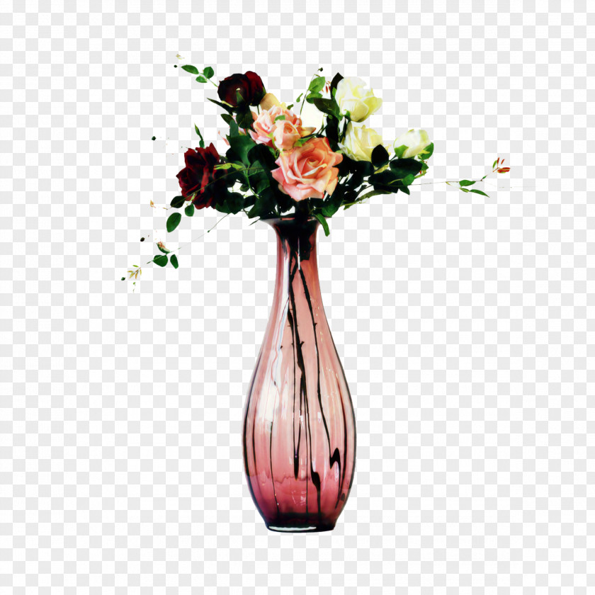 Garden Roses Cut Flowers Vase Floral Design PNG