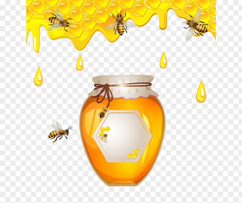 Nectar Cartoon Western Honey Bee Honeycomb Beekeeping PNG