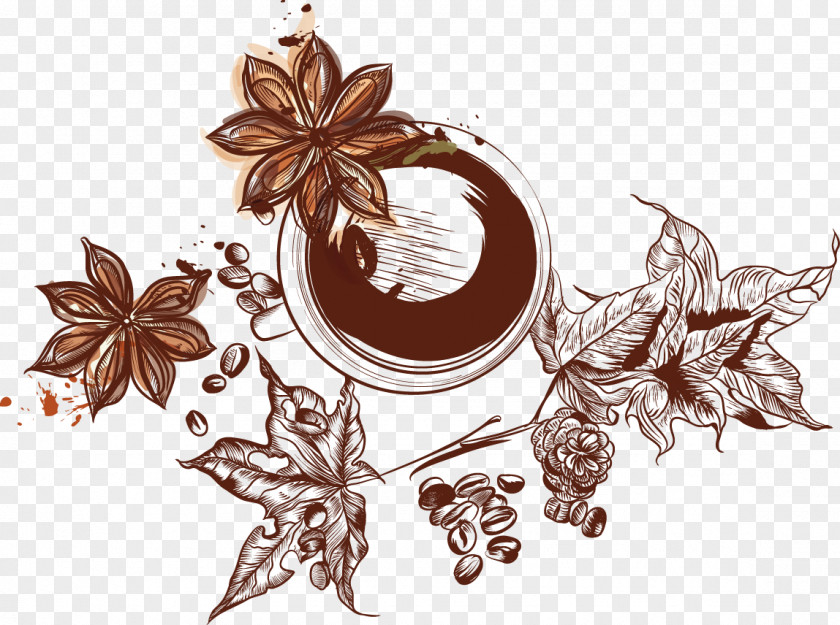 Hand-painted Coffee White Tea Cafe PNG