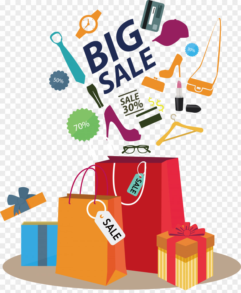 Red Shopping Bag Shading Poster Sales Graphic Design PNG