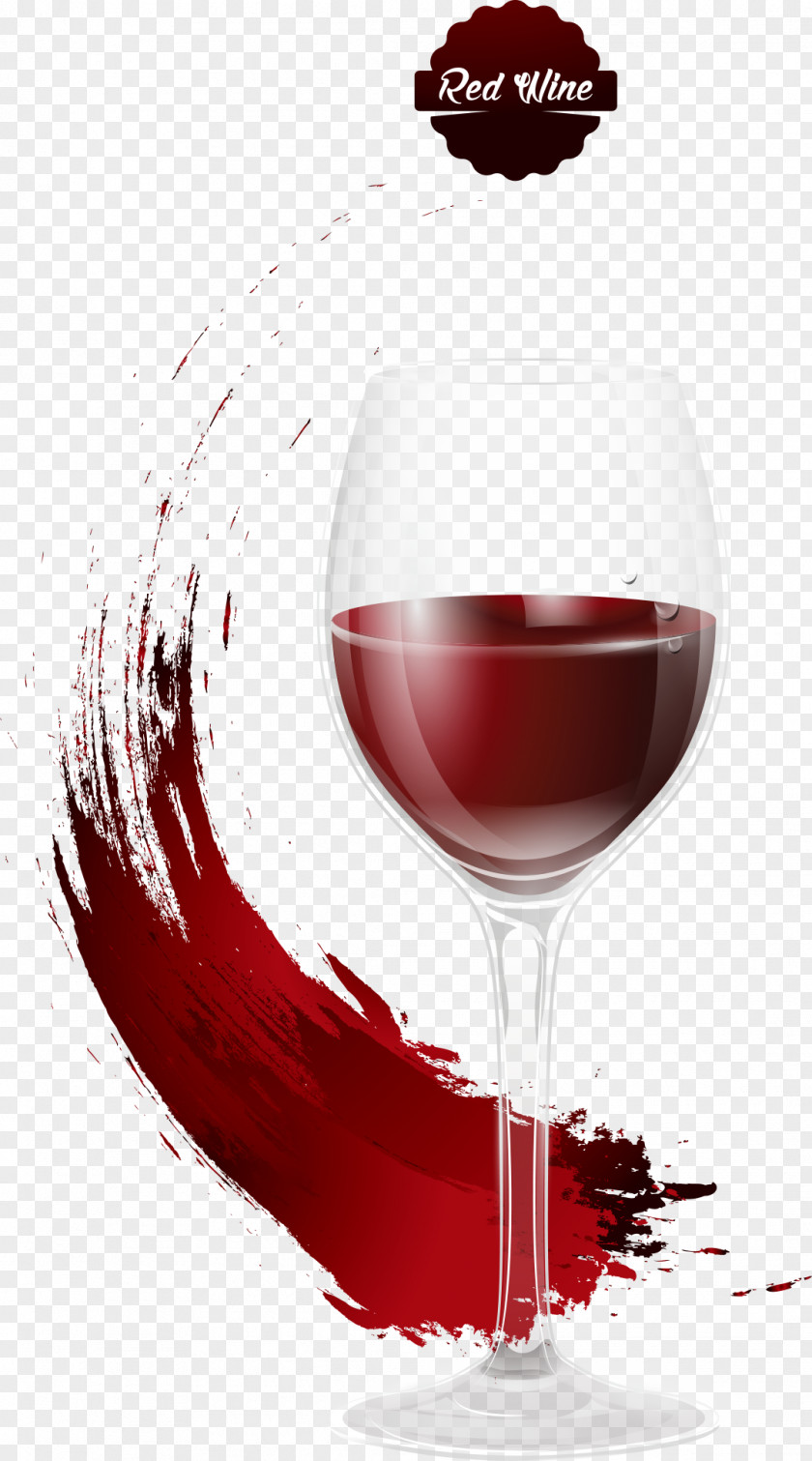 Vector Ink And Red Wine Glasses Glass PNG