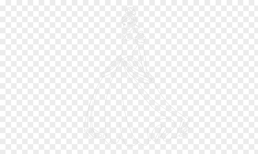 Woman Sketch Gown Character Line Art PNG