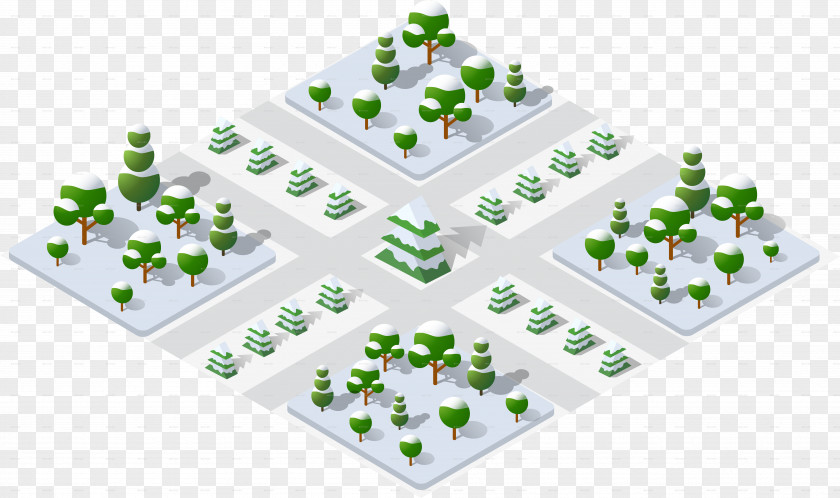 City Urban Area Bundle Isometric Projection PNG