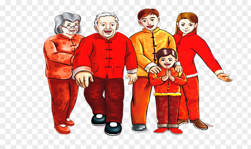 Harmonious Family Animation Chinese New Year Festival PNG