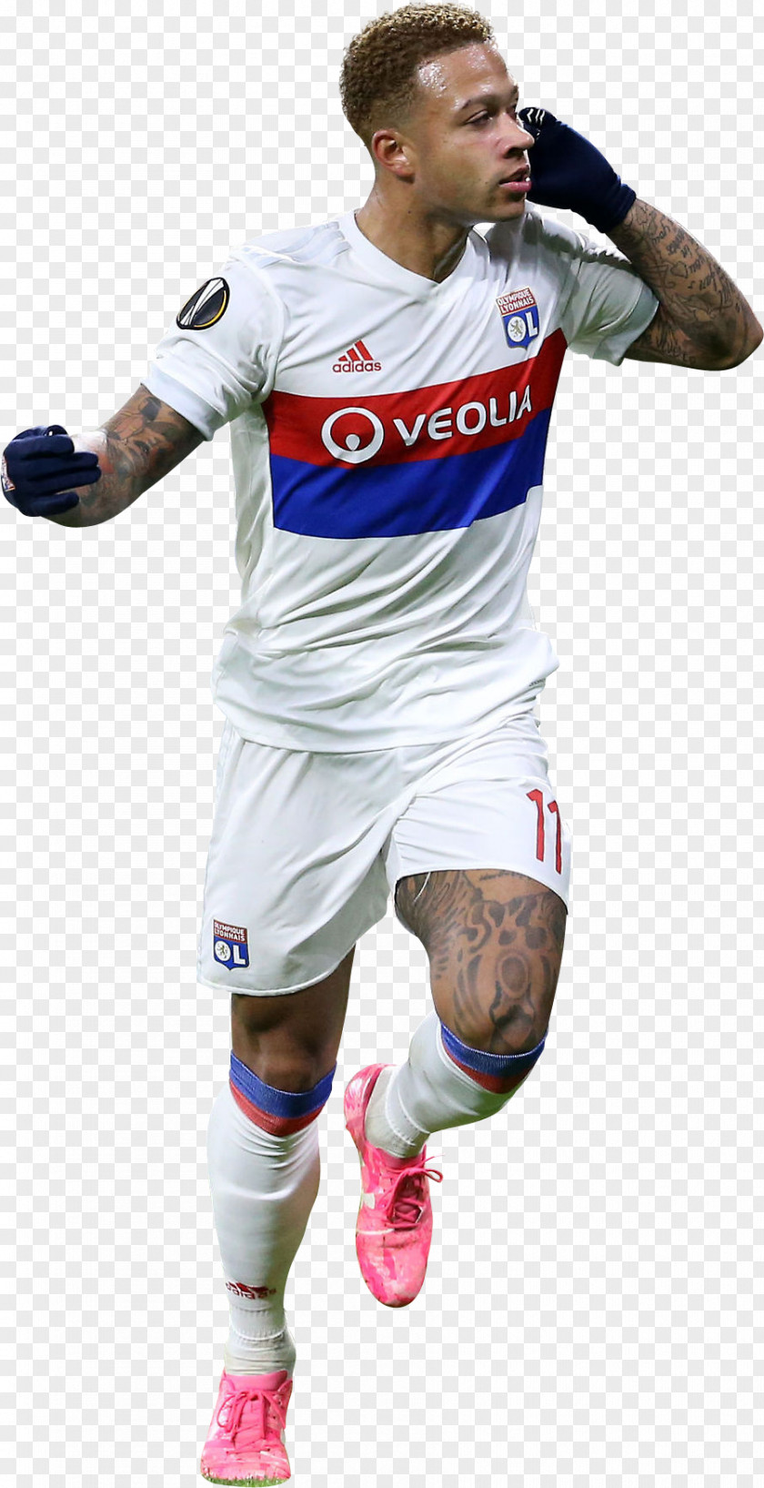 Memphis Depay Olympique Lyonnais Jersey Soccer Player Desktop Wallpaper PNG