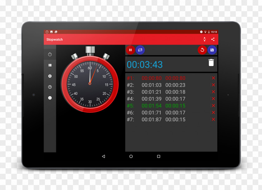 Stopwatch Android Wear OS Display Device Google Play PNG