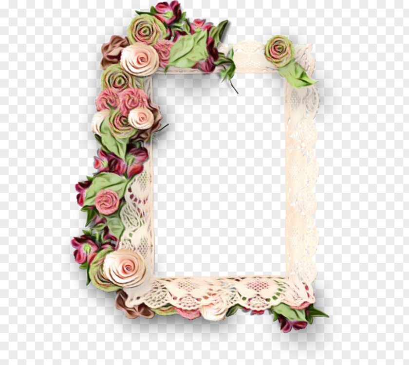 Cut Flowers Plant Pink Flower Frame PNG