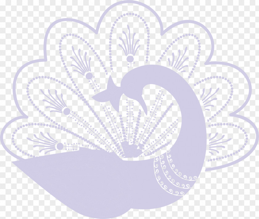 Purple Peacock Pattern Petal Heart PNG