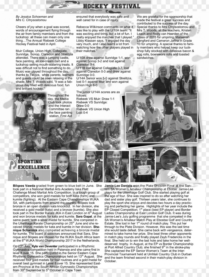 Strelitzia Riebeek College Girls' High School 第一心音 Fourth Heart Sound Newspaper PNG