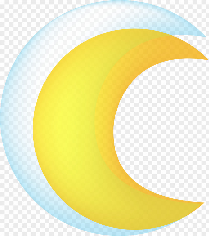 Yellow Cartoon Moon PNG