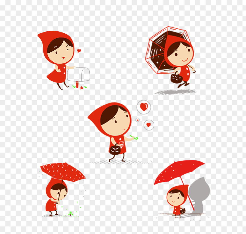 Character Red Child Little Riding Hood Clip Art PNG