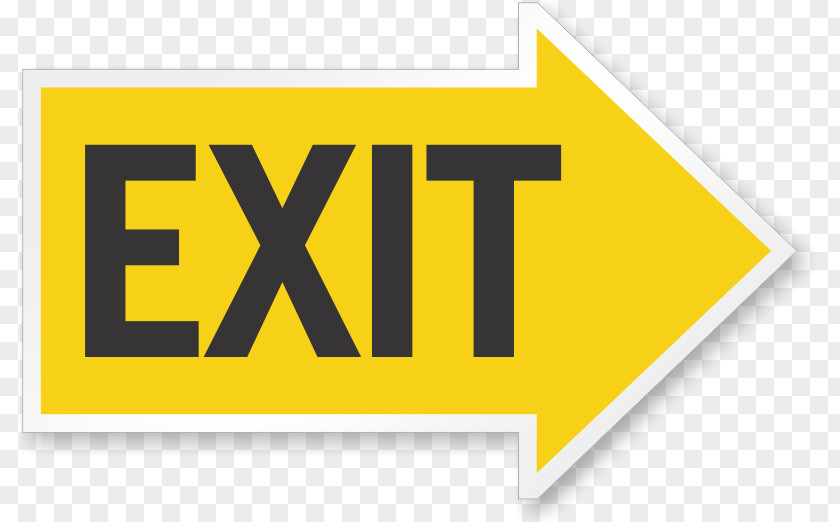 Road Exit Sign Emergency Fire Escape Sticker PNG