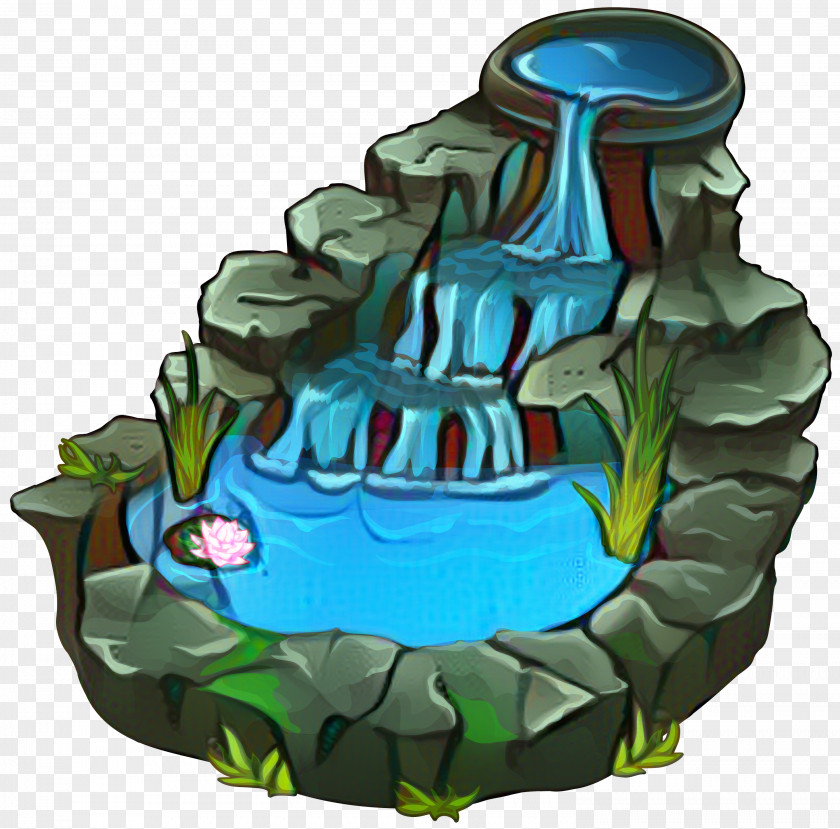 Rock Water Feature Background PNG