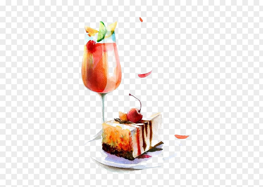 Fruit Juice Watercolor Painting Food Drawing Illustration PNG