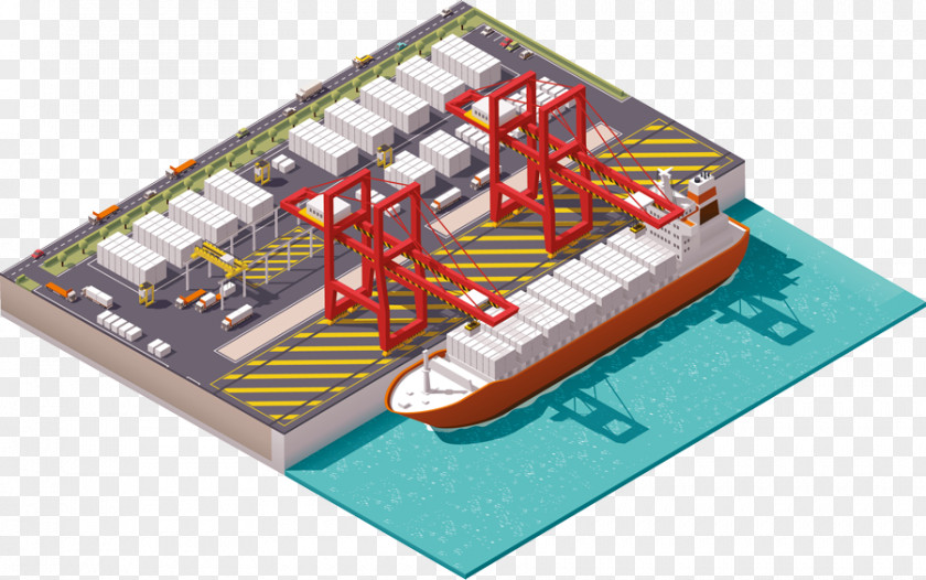 Ship Container Port Intermodal PNG