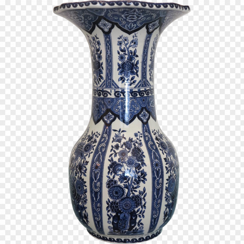 Vase Delftware Blue And White Pottery Ceramic PNG