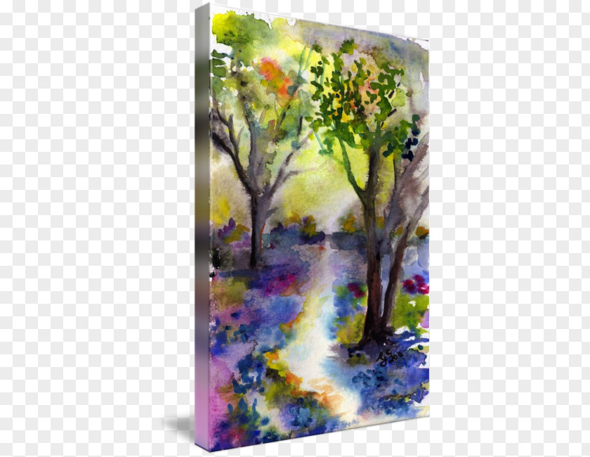 Watercolor Rainforest Painting Acrylic Paint Art PNG
