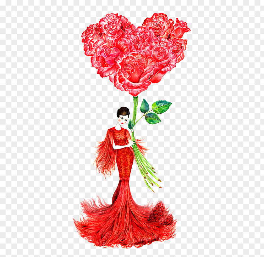 Rose Woman Visual Arts Fashion Illustration PNG