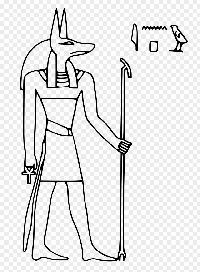 Anubis Ancient Egyptian Deities Coloring Book PNG