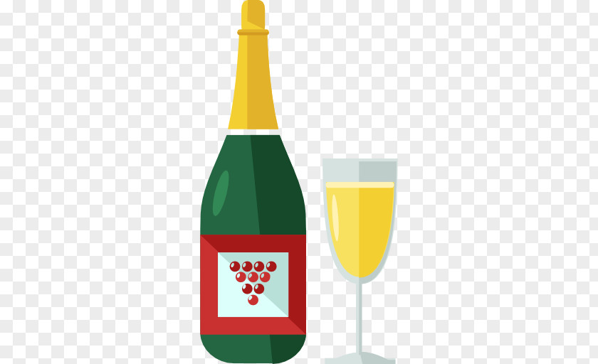 Champagne Red Wine Bottle Icon PNG